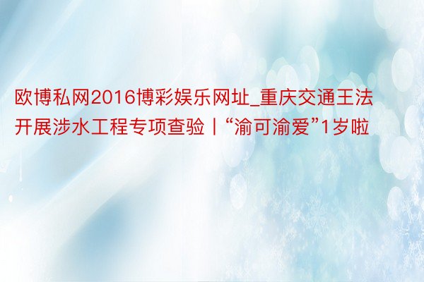 欧博私网2016博彩娱乐网址_重庆交通王法开展涉水工程专项查验丨“渝可渝爱”1岁啦