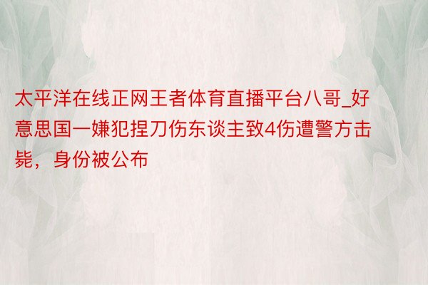 太平洋在线正网王者体育直播平台八哥_好意思国一嫌犯捏刀伤东谈主致4伤遭警方击毙，身份被公布